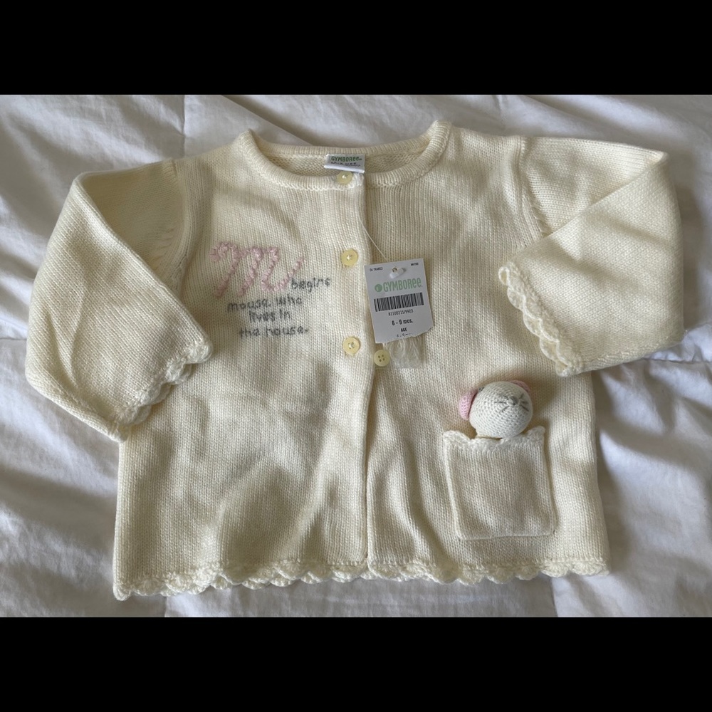 Gymboree cardigan mouse NEW 6-9 months
